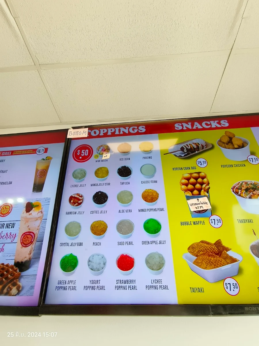 Menu, Bubble Tea Brewers Strathmore