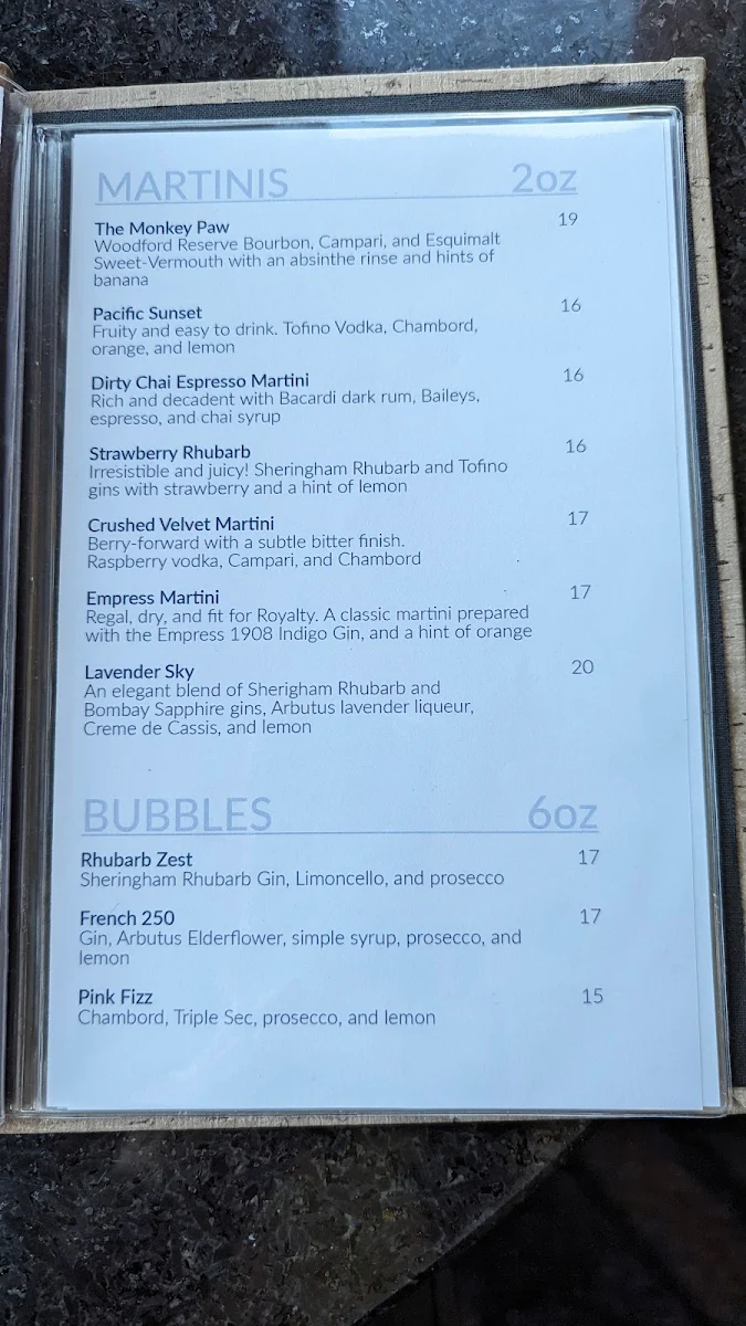 Menu, Blue Crab Seafood House