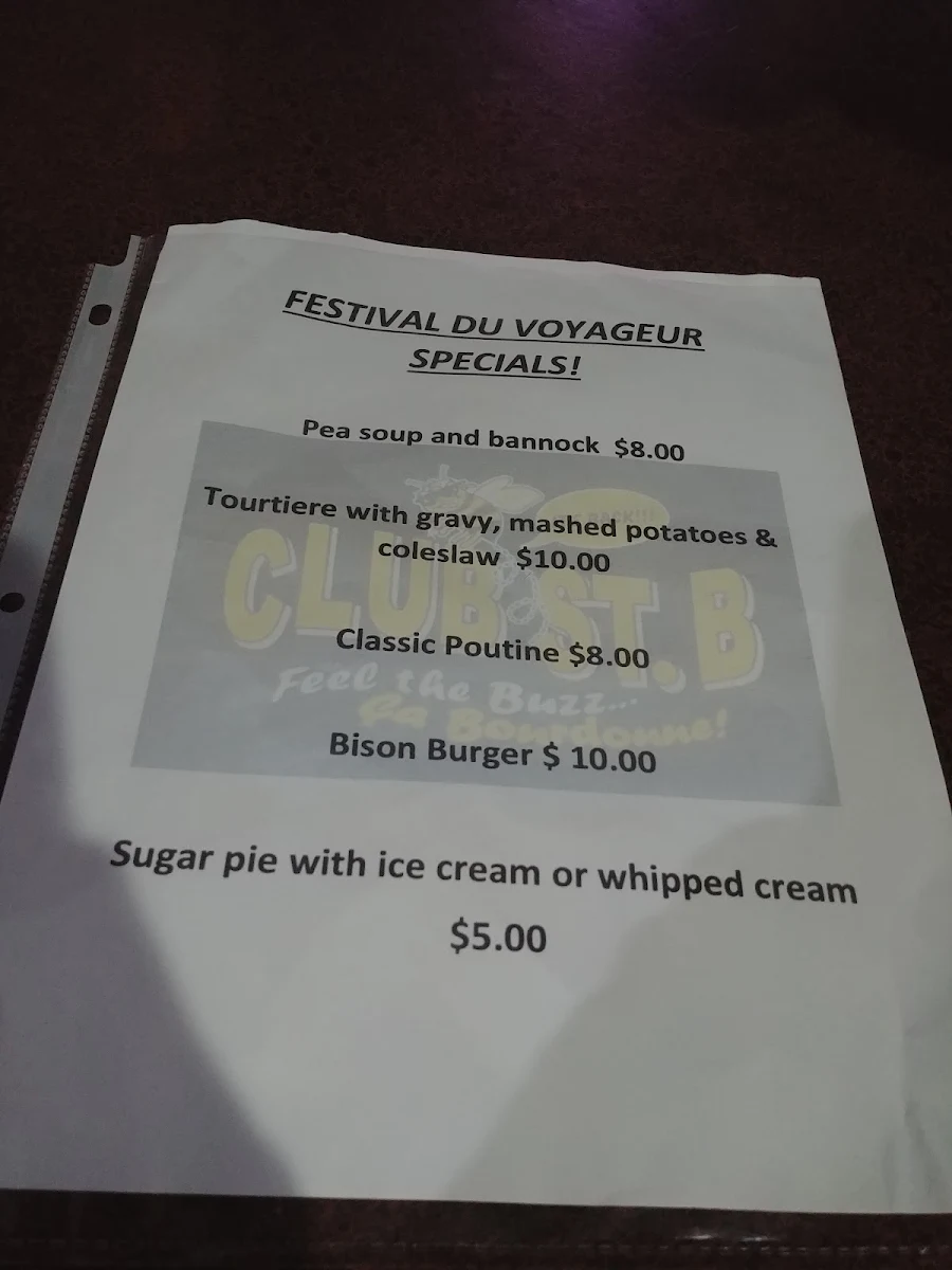 Menu, St. Boniface Hotel-C-Weeds Cabaret