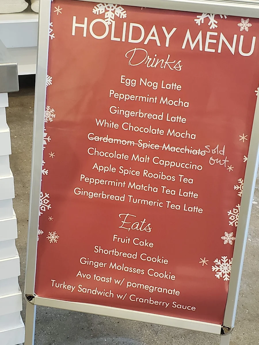 Menu, Commonwealth Coffee