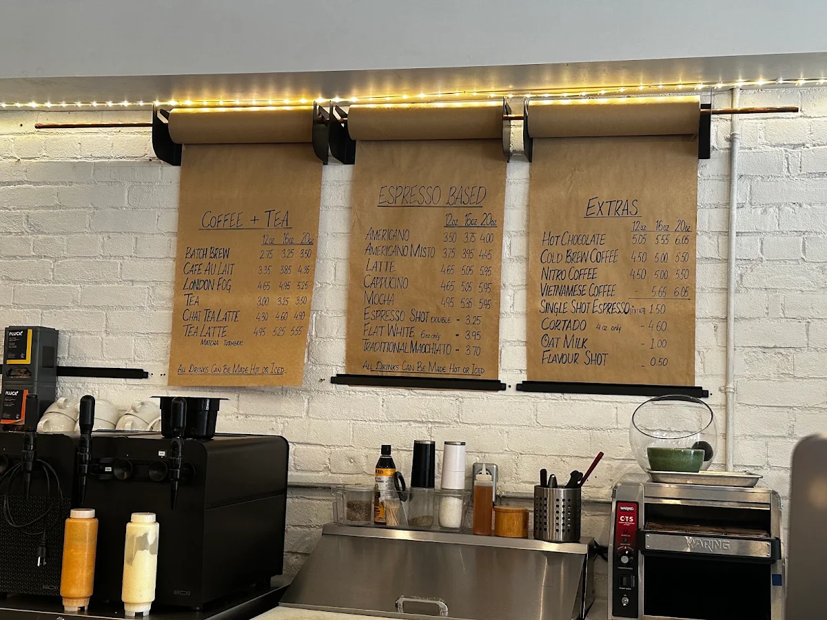 Menu, Commonwealth Coffee