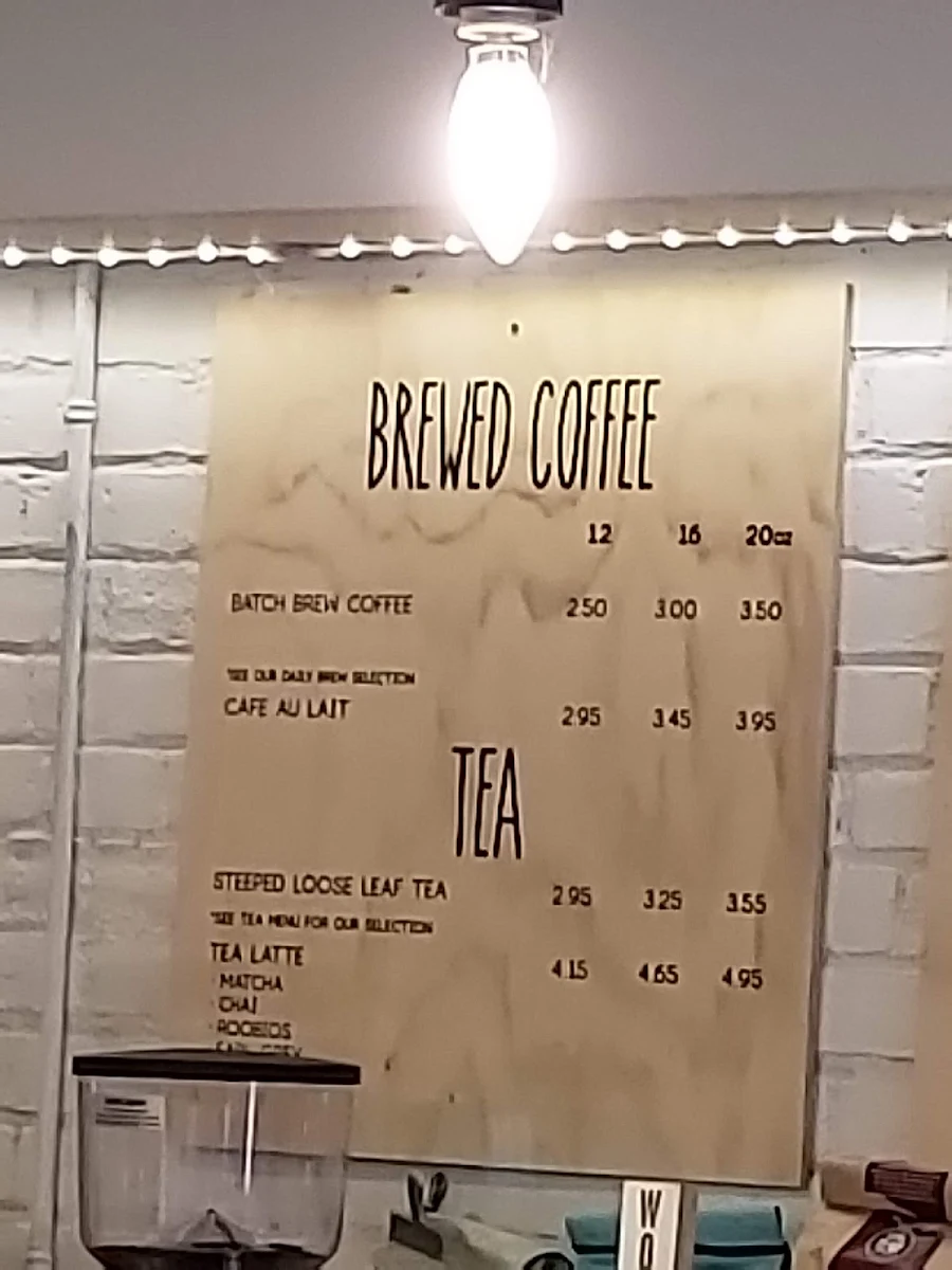 Menu, Commonwealth Coffee