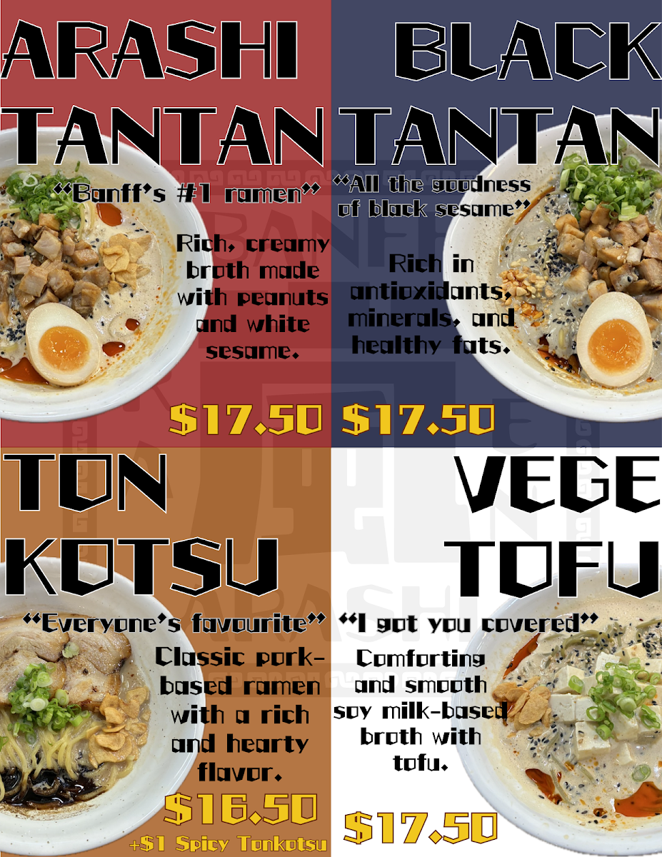 Menu, Ramen Arashi Express