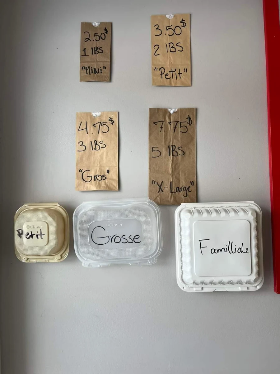 Menu, Cantine Rendez-Vous Ouellet Inc