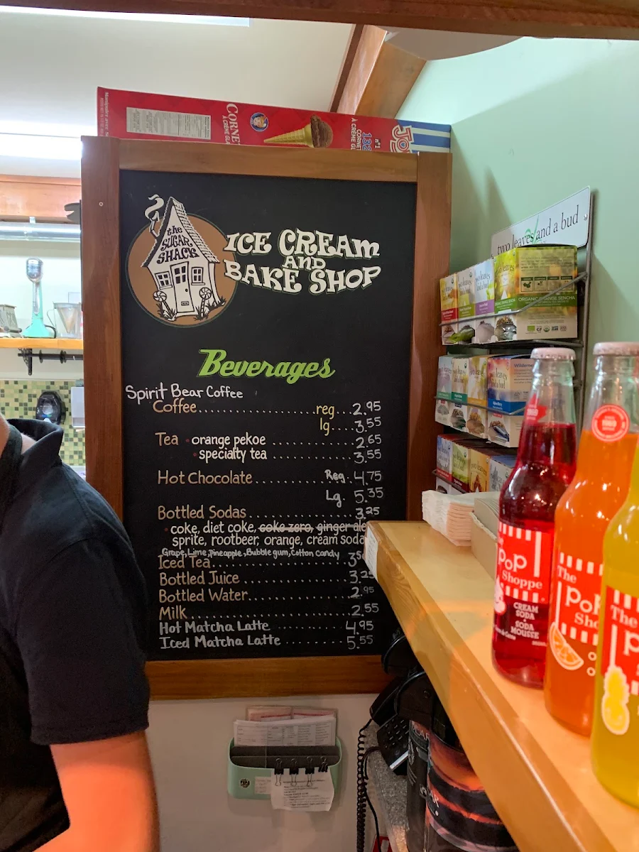 Menu, The Sugar Shack Ice Cream & Bakery