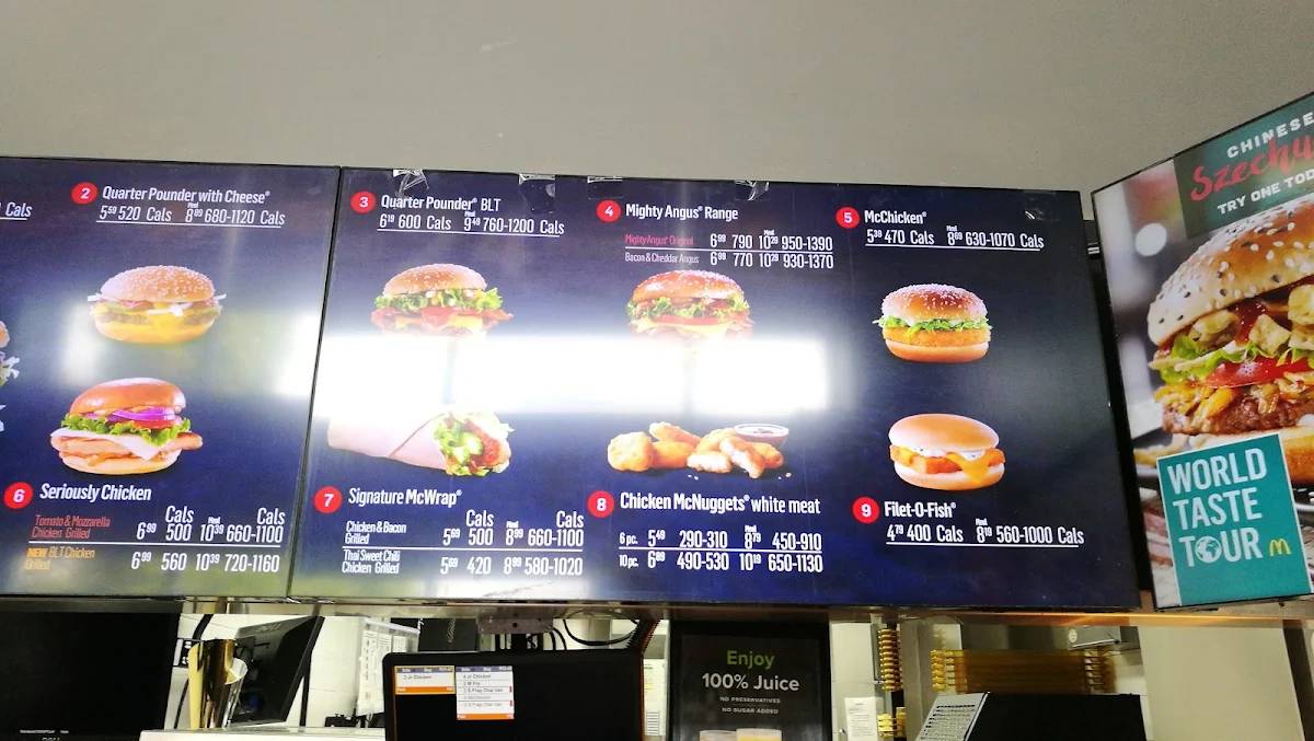 Menu, McDonald's