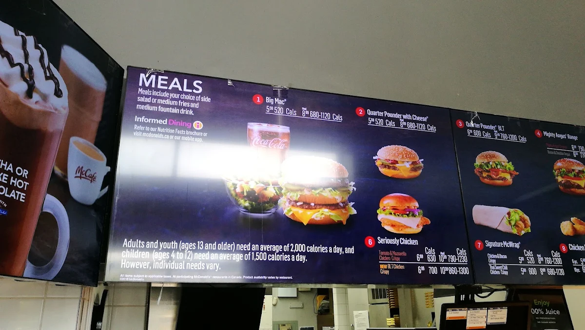 Menu, McDonald's
