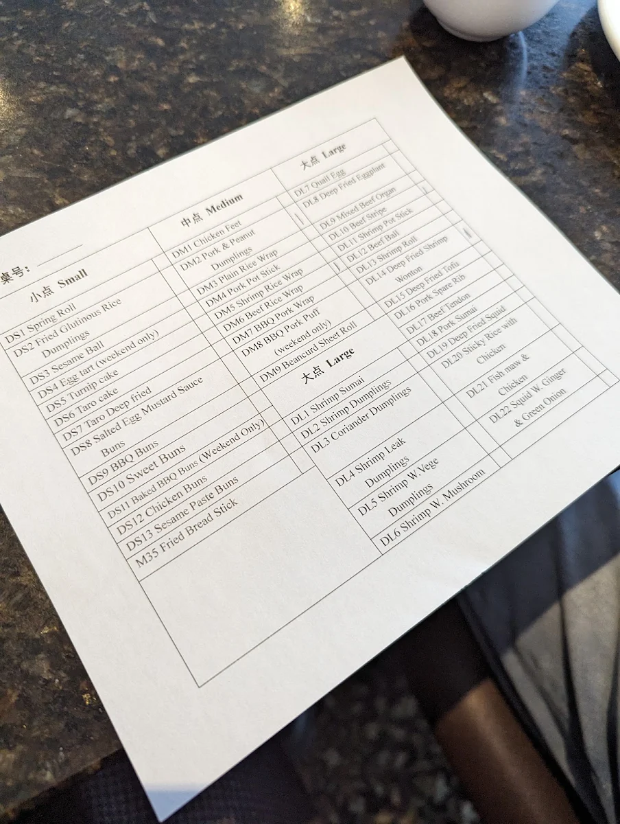 Menu, Beijing Legend