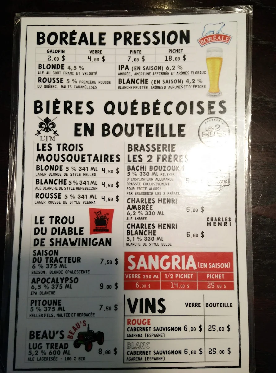 Menu, Frite Alors!