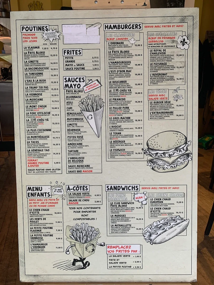 Menu, Frite Alors!