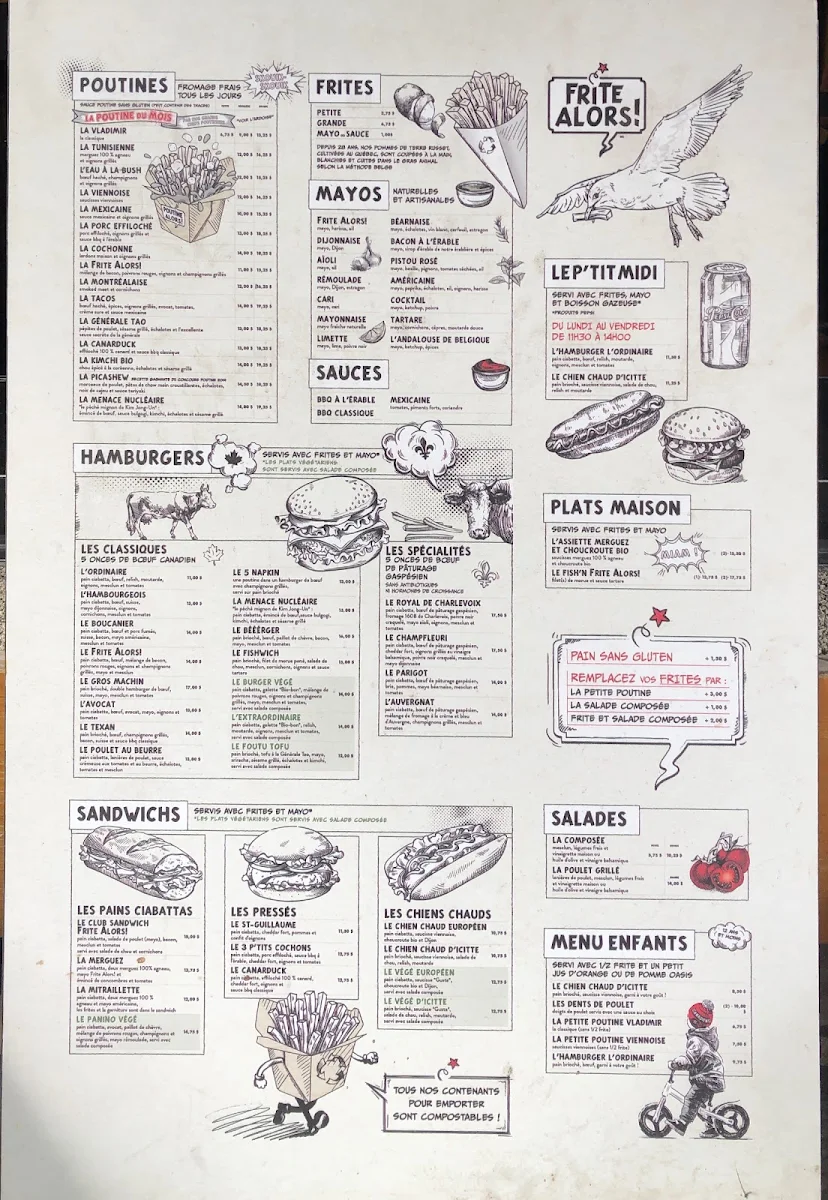 Menu, Frite Alors!