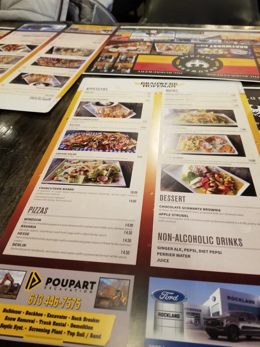 Menu, Brauwerk Hoffman Rockland