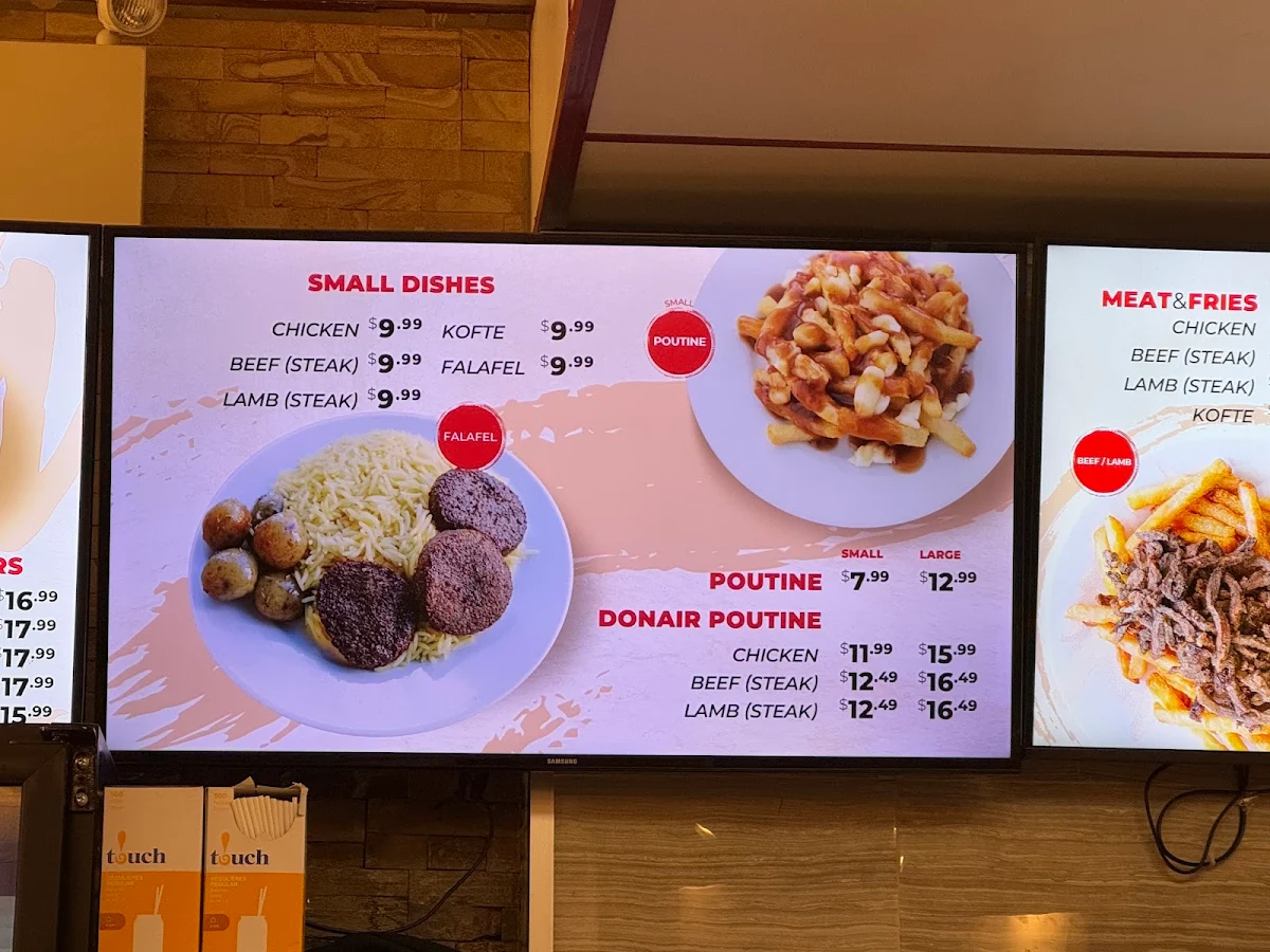 Menu, Donair Dude Sea Island