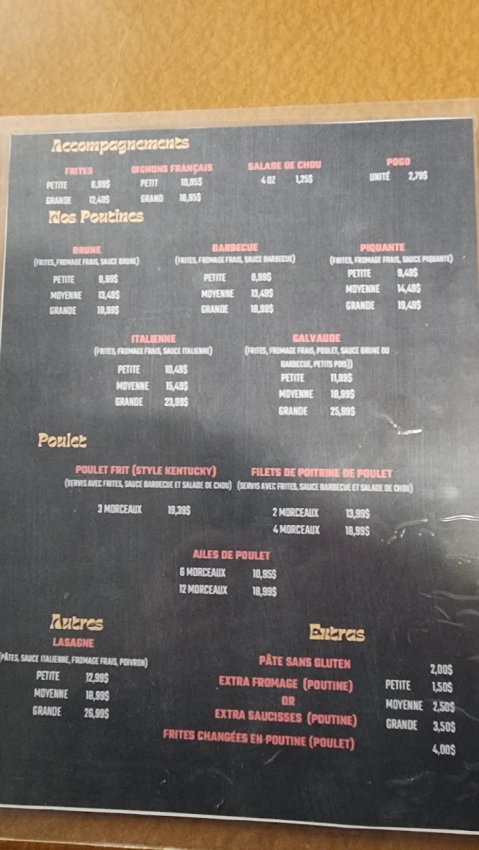 Menu, Pizzeria Stoneham