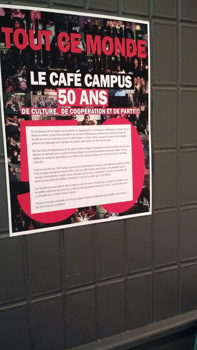 Menu, Café Campus
