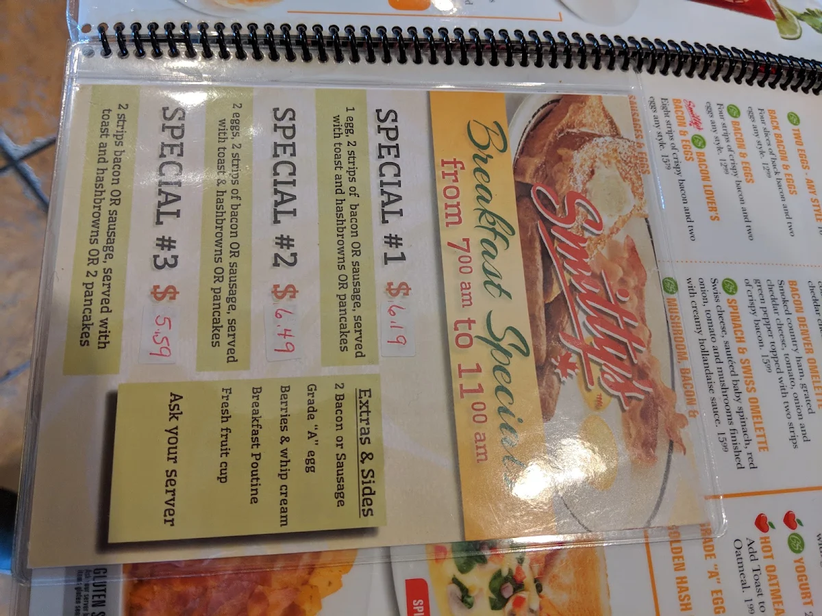 Menu, Smitty's Family Restaurant - Charlottetown