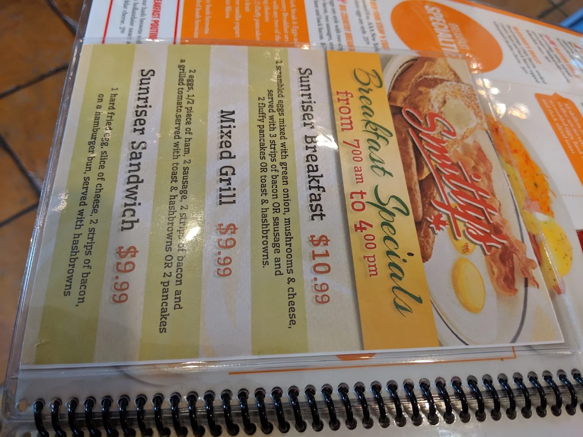 Menu, Smitty's Family Restaurant - Charlottetown