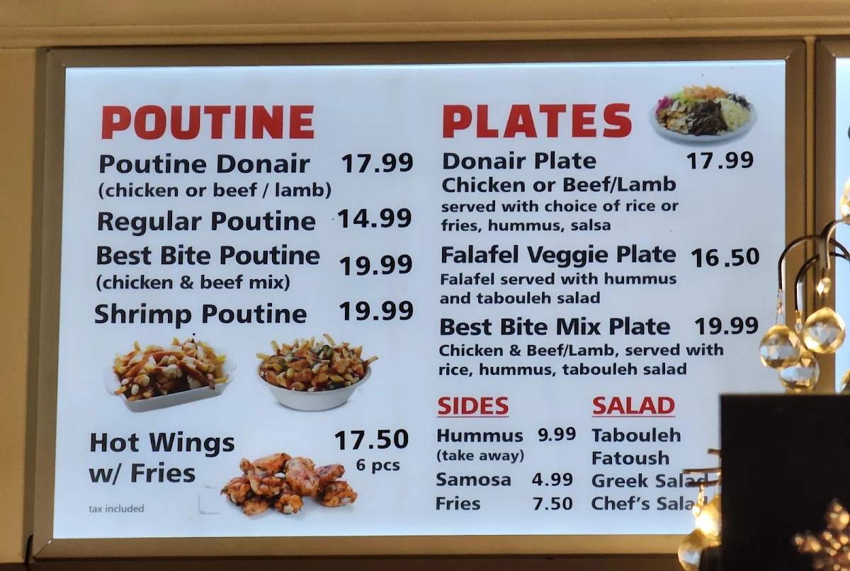 Menu, BEST BITE DONAIR