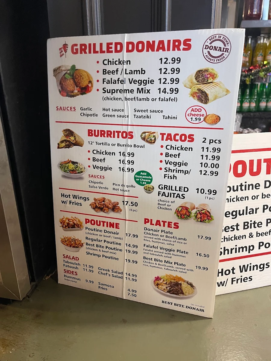 Menu, BEST BITE DONAIR
