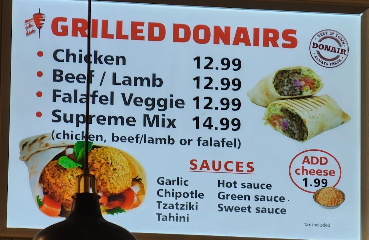 Menu, BEST BITE DONAIR