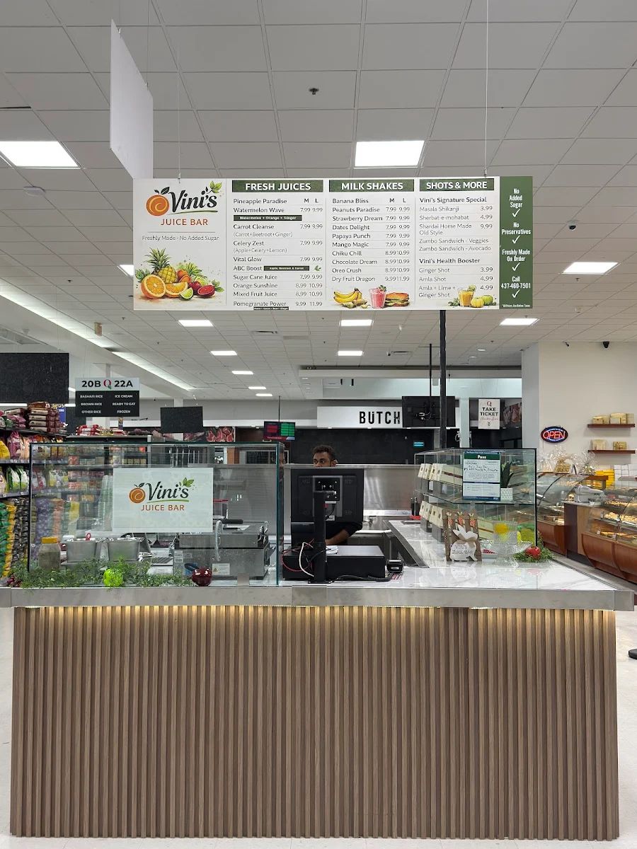 Menu, Vini’s Juice Bar