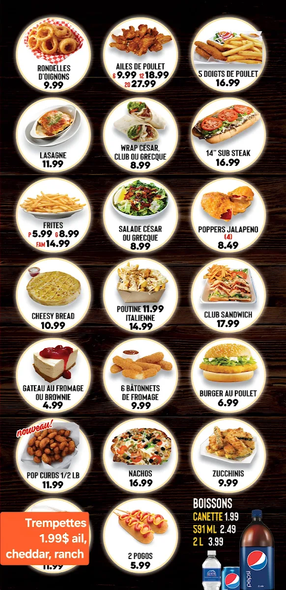 Menu, Econo Pizza