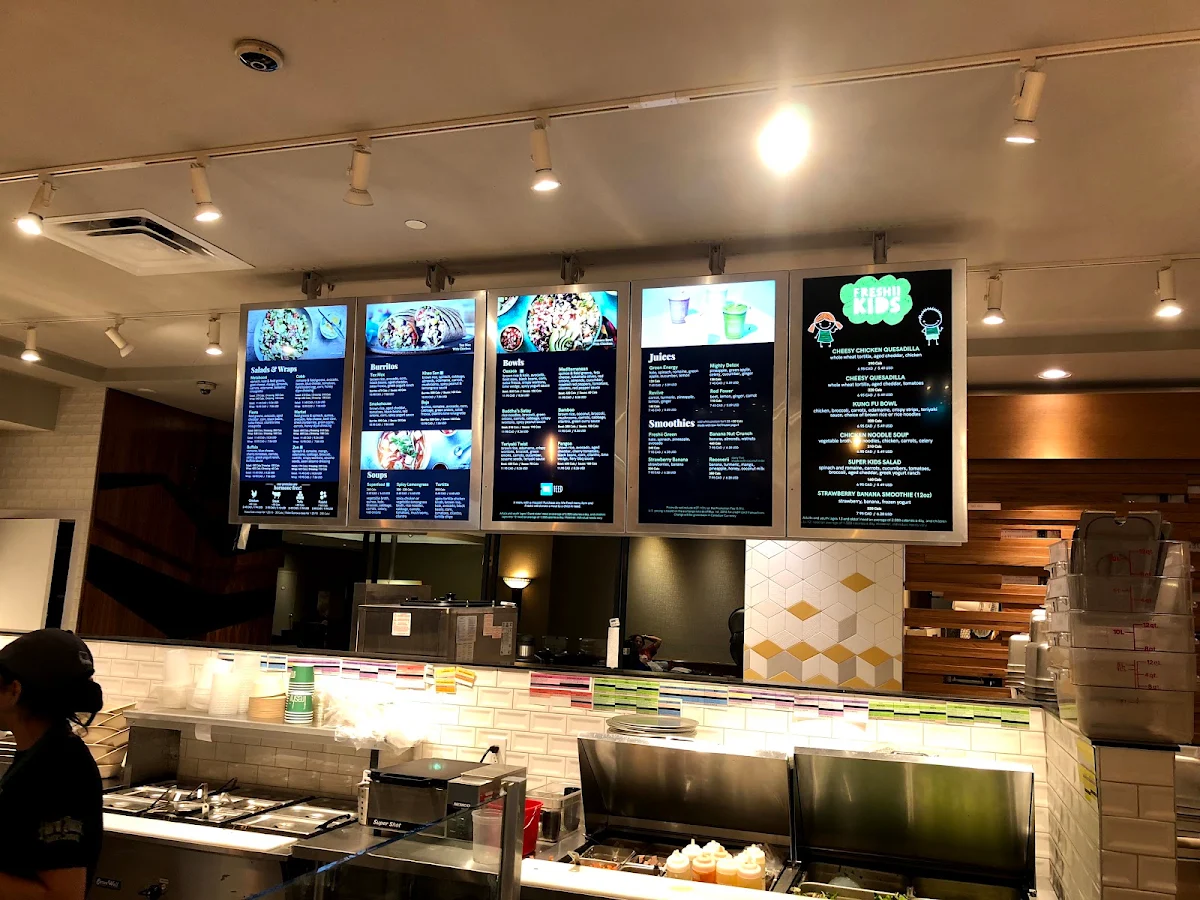 Menu, Freshii