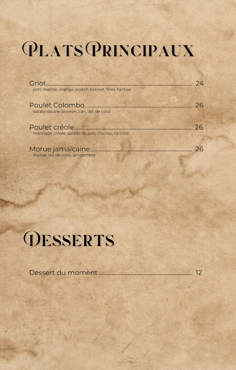 Menu, Le Hollandais Volant