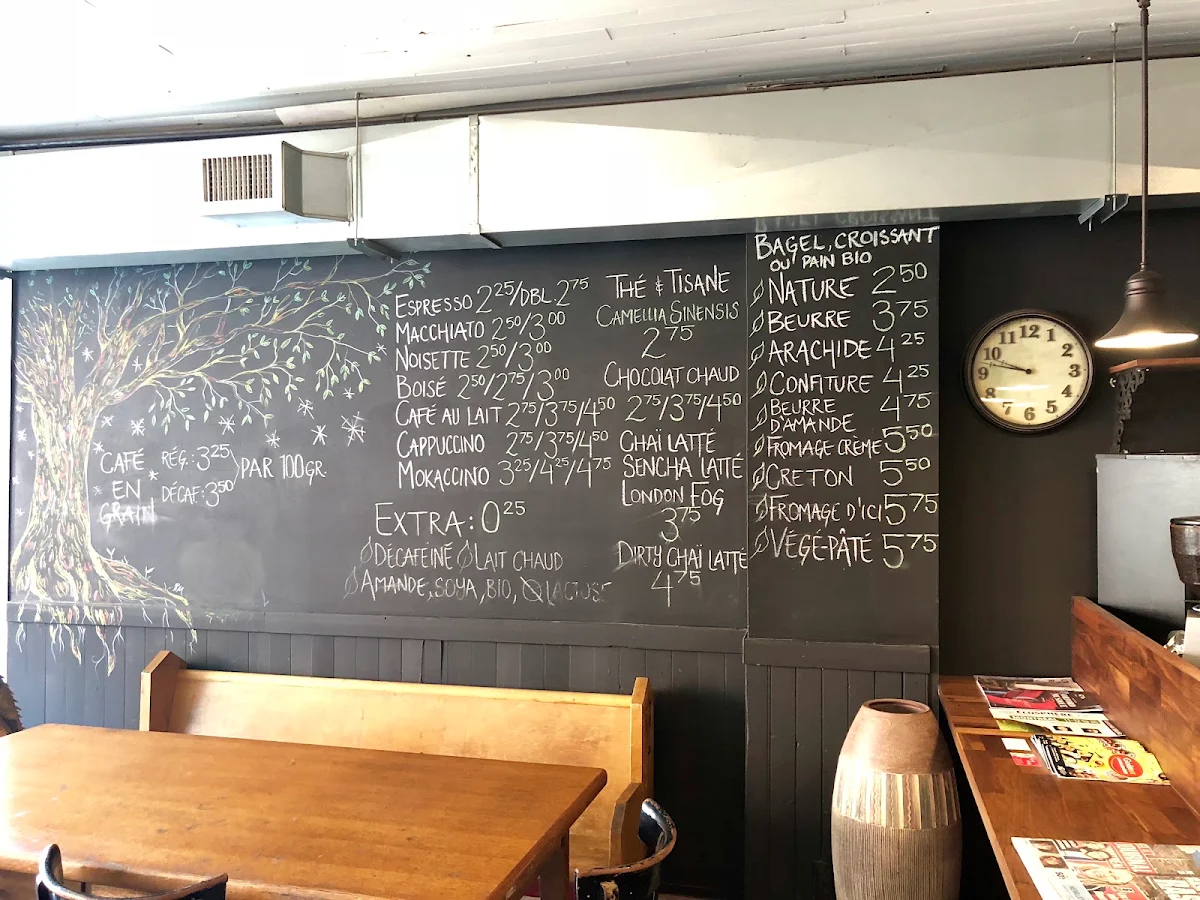 Menu, Café des Bois