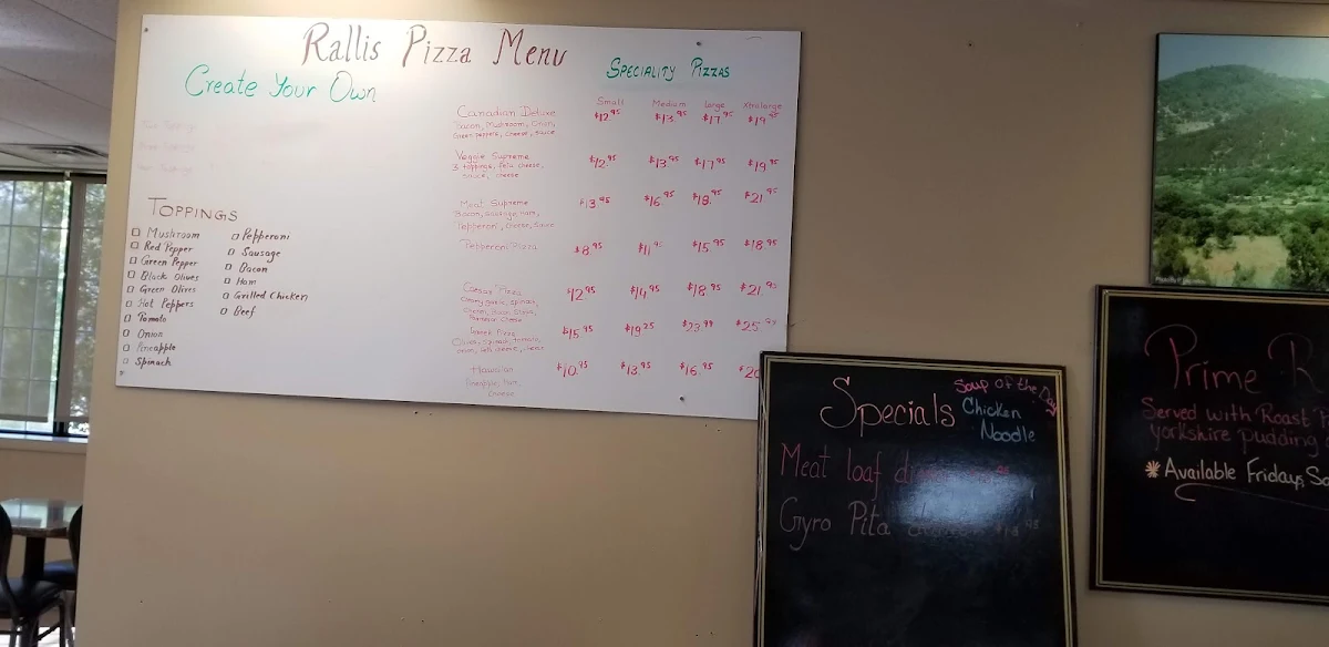 Menu, Rallis Burger Family Restaurant