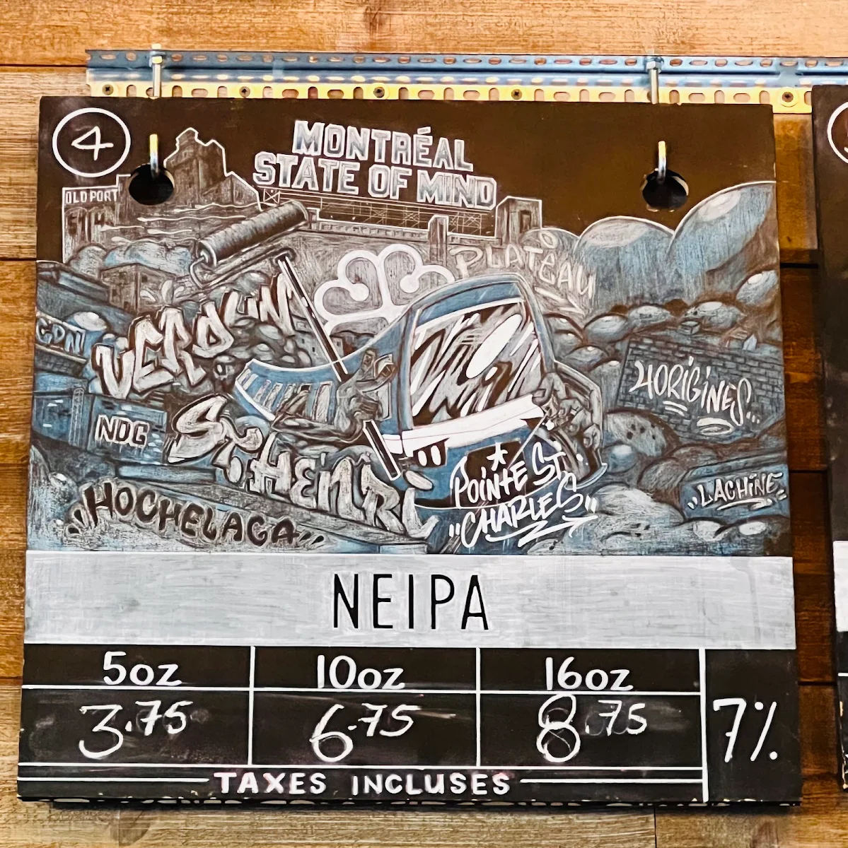 Menu, 4 Origines - Microbrasserie / Pointe-St-Charles
