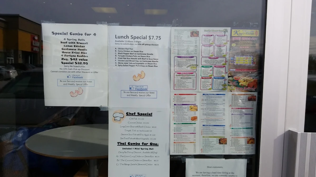 Menu, The King's Kitchen