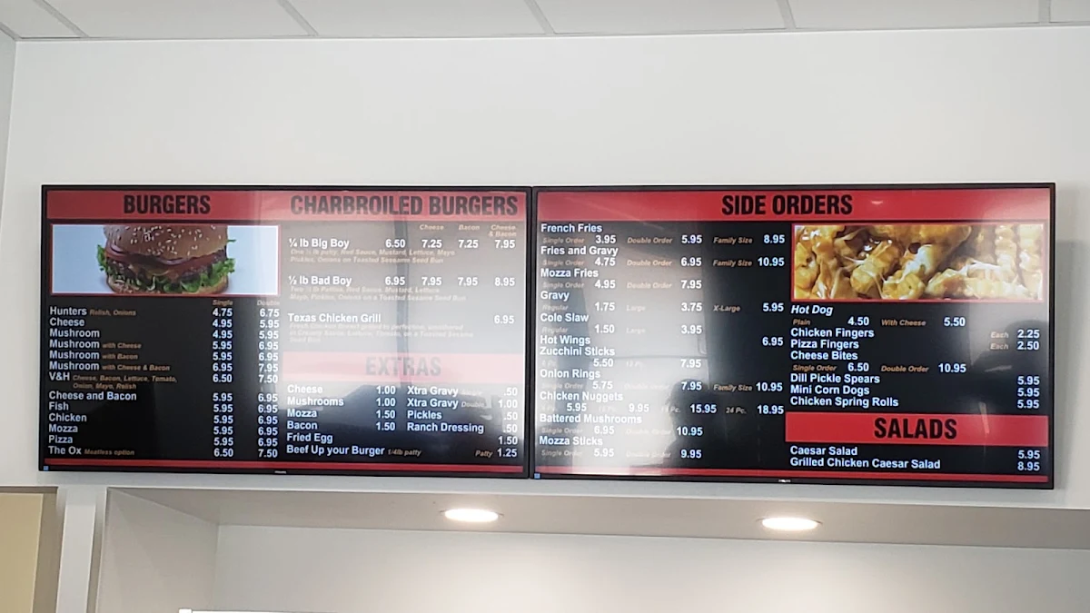 Menu, V & H Drive-In