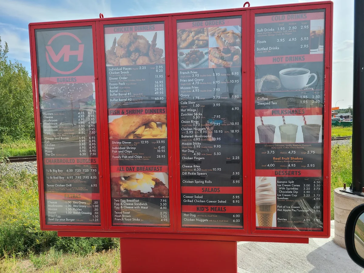 Menu, V & H Drive-In