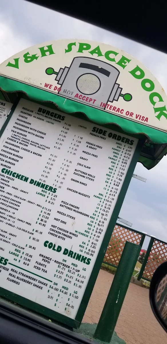 Menu, V & H Drive-In
