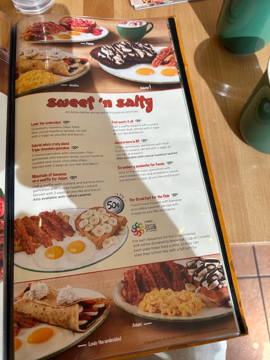 Menu, Cora Breakfast and Lunch