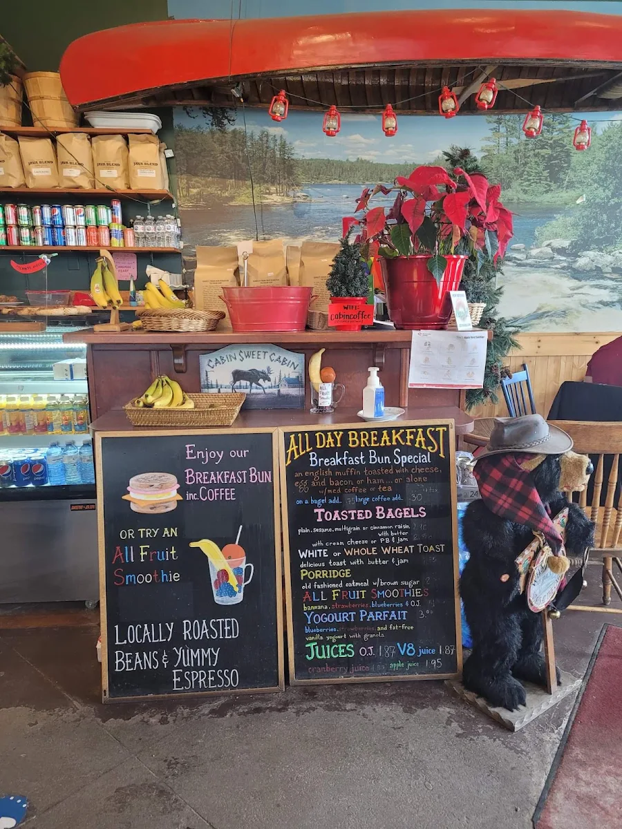 Menu, Cabin Coffee
