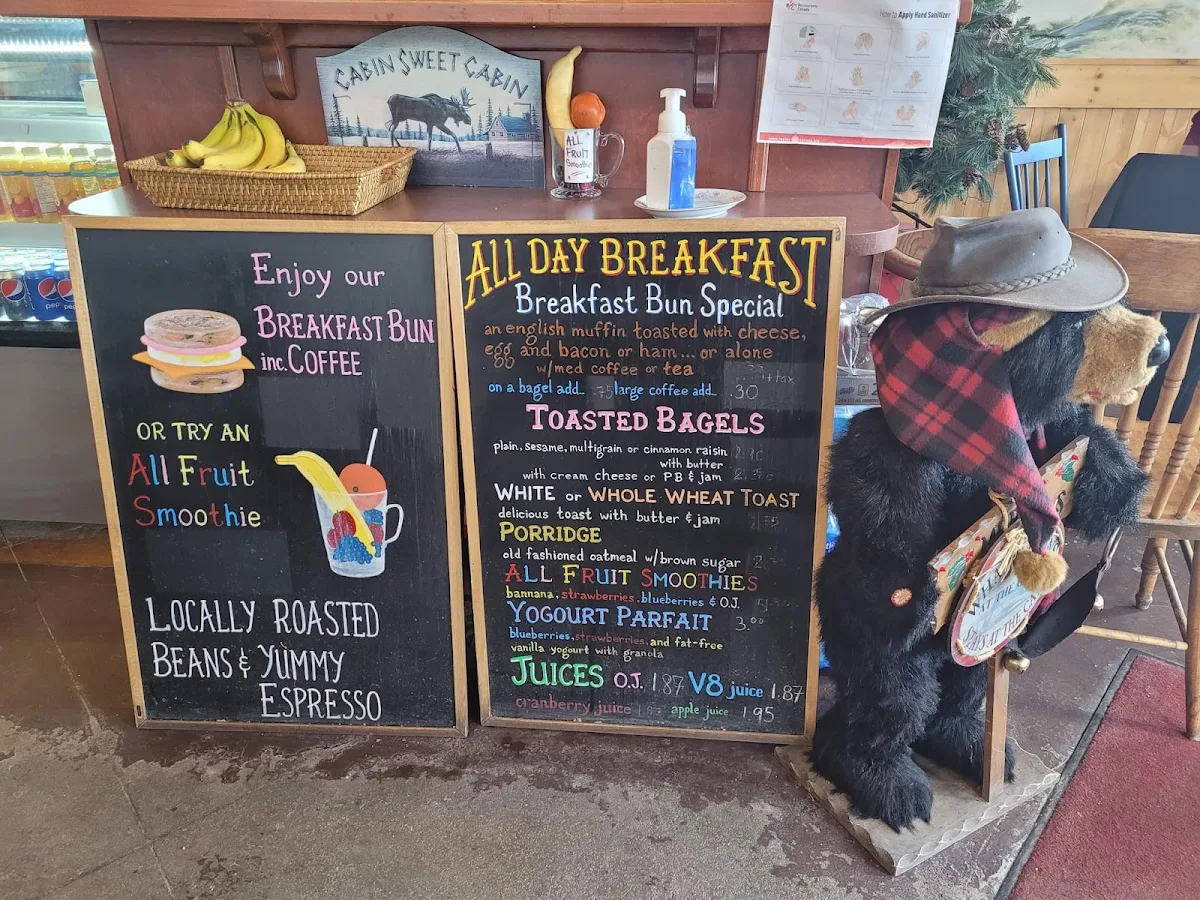 Menu, Cabin Coffee