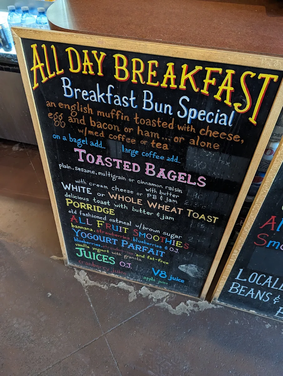 Menu, Cabin Coffee