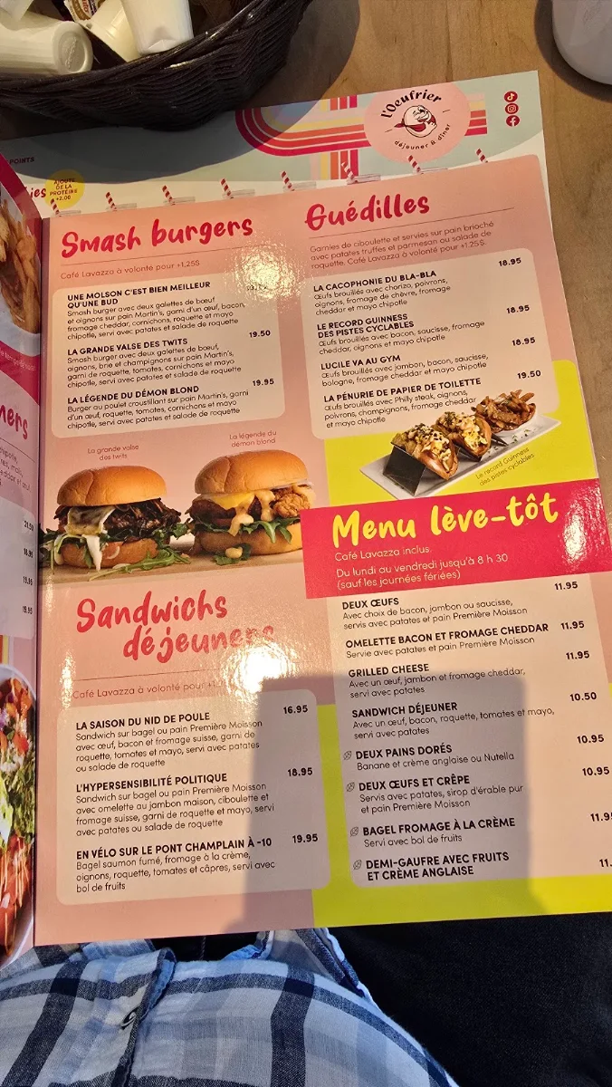 Menu, L'Œufrier (Île Perrot)