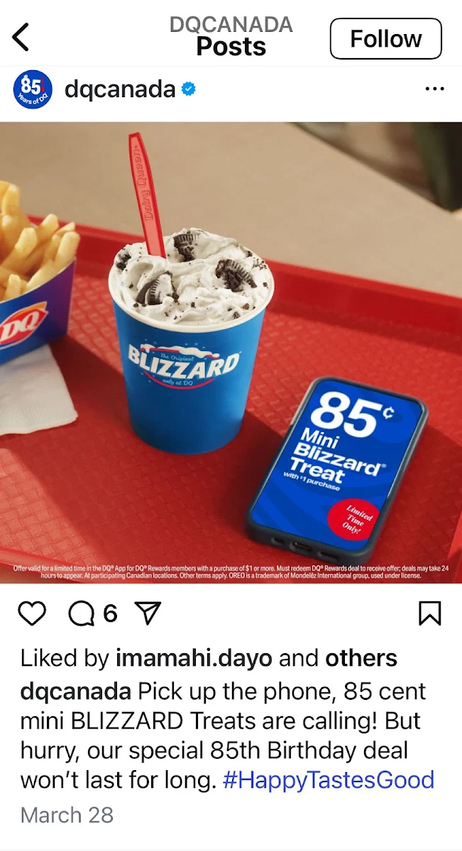 Menu, Dairy Queen Grill & Chill