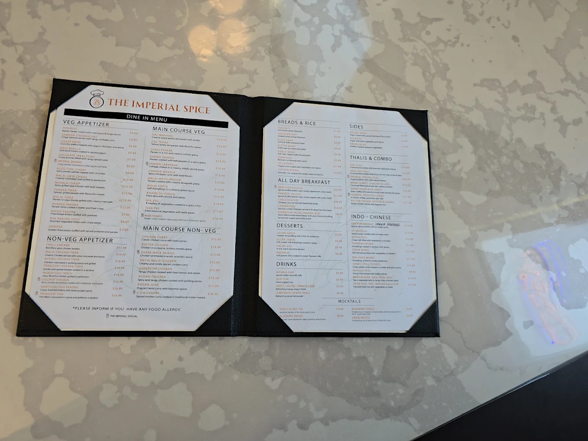 Menu, The Imperial Spice | Best Indian Restaurant & Tiffin Services in Calgary