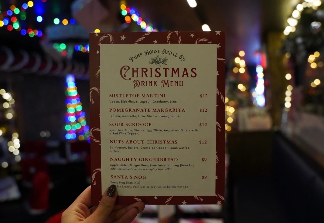 Menu, Pump House Grille Co