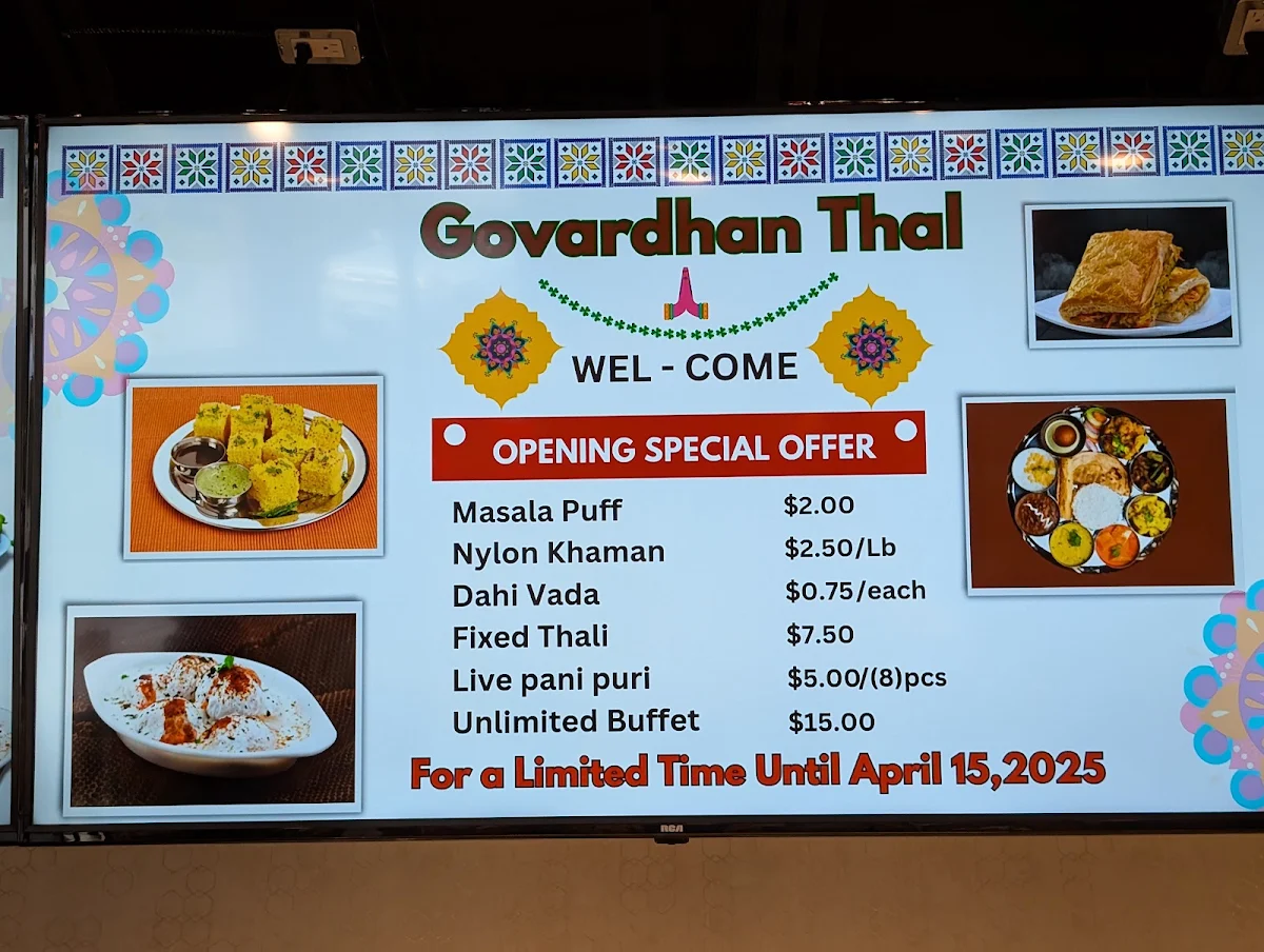 Menu, Govardhan Thal - Etobicoke