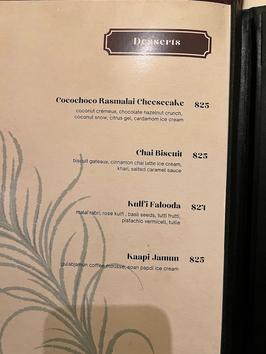 Menu, Adrak Yorkville