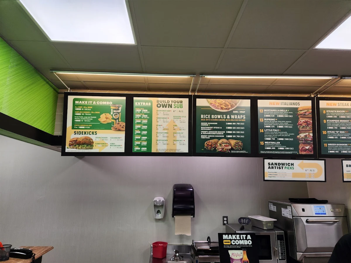 Menu, Subway