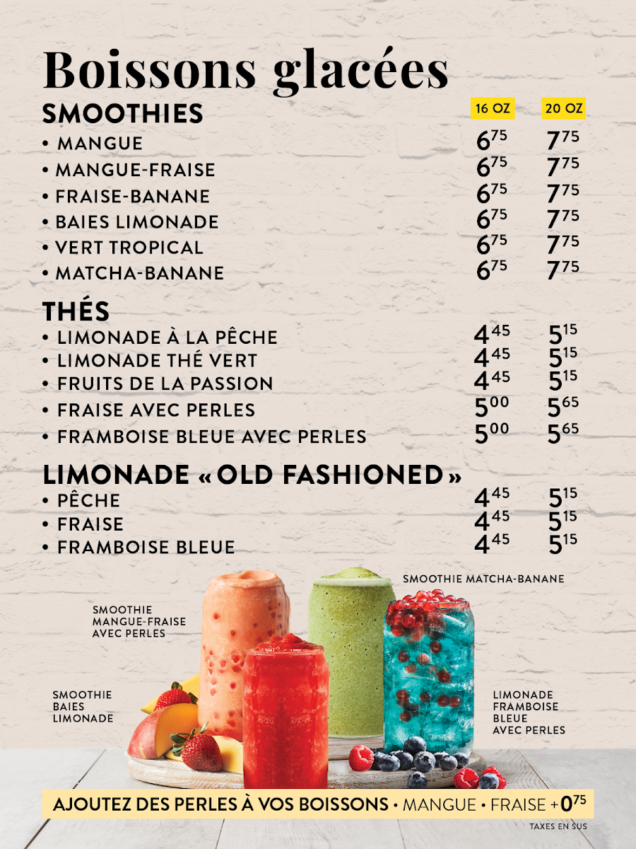Menu, Muffin Plus