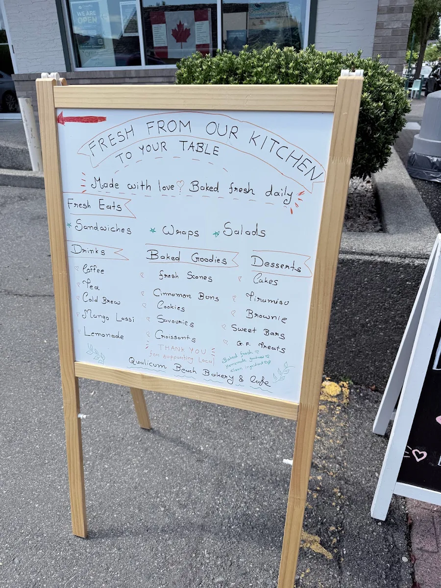 Menu, Qualicum Beach Bakery and Cafe