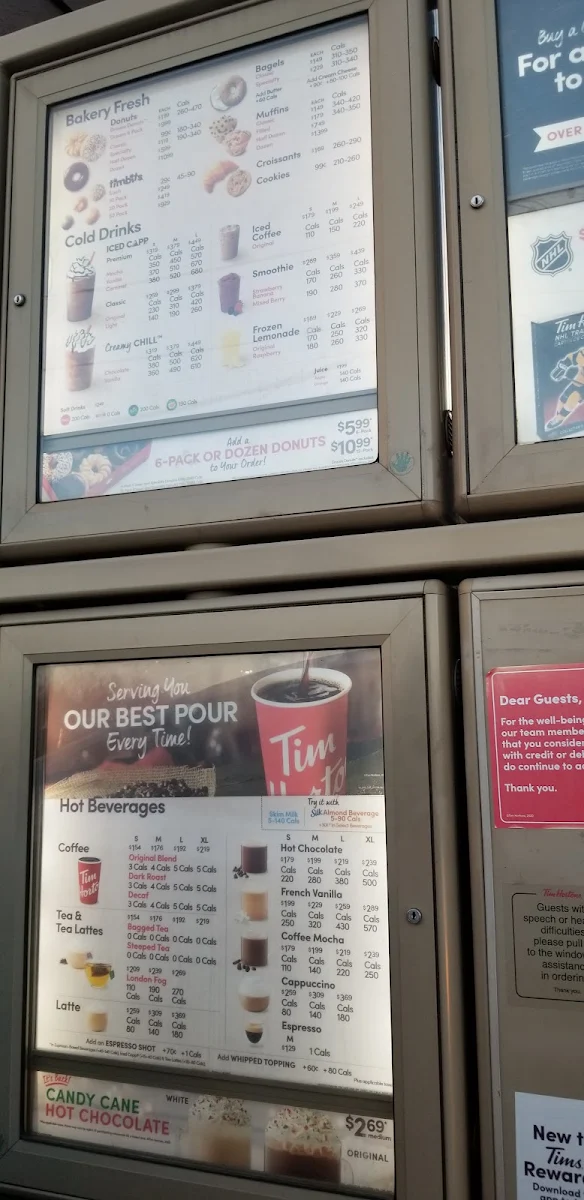 Menu, Tim Hortons
