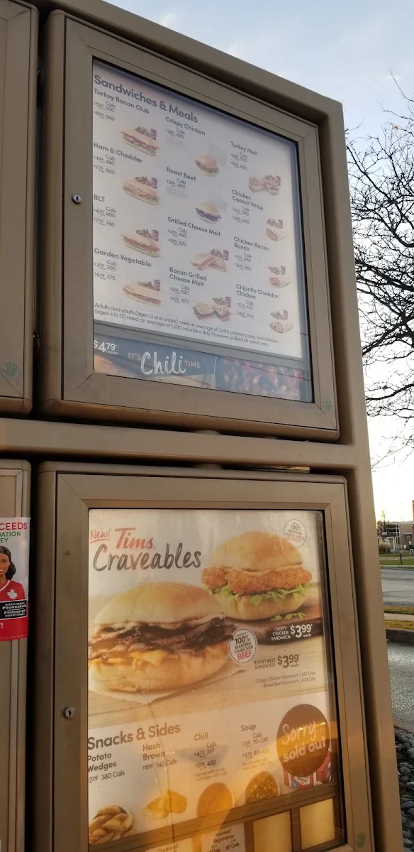 Menu, Tim Hortons